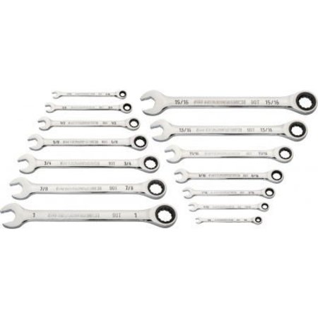 APEX TOOL GROUP Gearwrench® 90 Tooth & 12 Point SAE Combination Ratcheting Wrench, Set of 14 86959